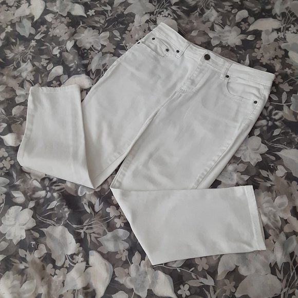 Super Fitting! Earl 5 pocket Jeans - white cotton -size 8 - Picture 2 of 8